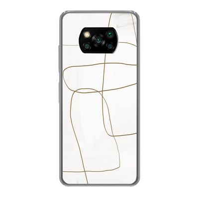 Hülle für Xiaomi Poco X3 NFC - Kunst - Braun - Weiß - Abstrakt - Silikone