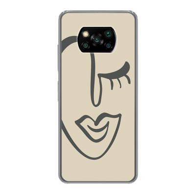 Hülle für Xiaomi Poco X3 NFC - Frau - Gesicht - Kunst - Silikone