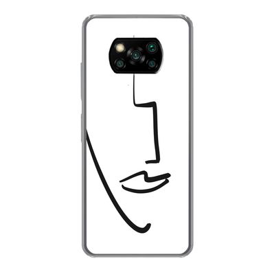 Hülle für Xiaomi Poco X3 NFC - Gesicht - Frau - Minimalismus - Silikone
