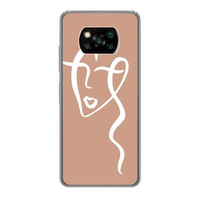 Hülle für Xiaomi Poco X3 NFC - Frau - Gesicht - Abstrakt - Silikone