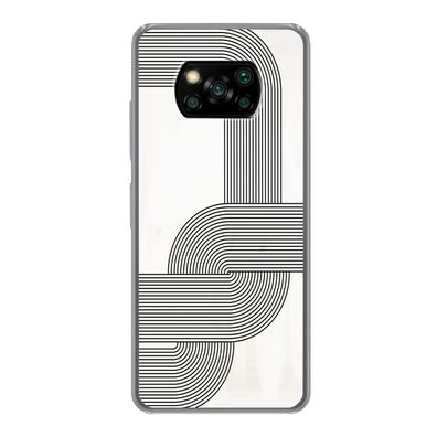 Hülle für Xiaomi Poco X3 Pro - Kunst - Schwarz - Weiß - Linie - Silikone