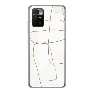 Hülle für Xiaomi Redmi 10 - Kunst - Braun - Weiß - Abstrakt - Silikone