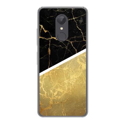 Hülle für Xiaomi Redmi 5 - Marmor - Schwarz - Gold - Silikone