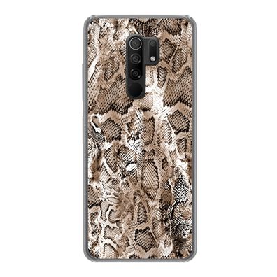Hülle für Xiaomi Redmi 9 - Tiermuster - Schlange - Haut - Silikone