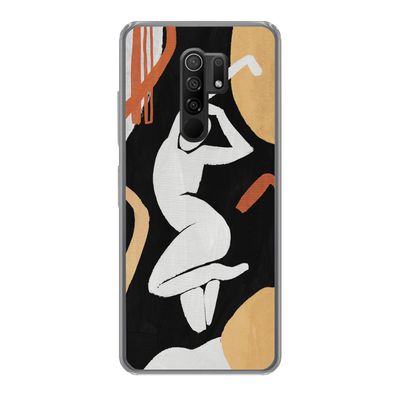 Hülle für Xiaomi Redmi 9 - Frau - Silhouette - Grau - Silikone