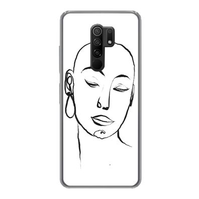 Hülle für Xiaomi Redmi 9 - Frau - Gesicht - Porträt - Silikone