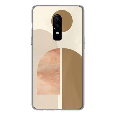 Hülle für OnePlus 6 - Rosa - Braun - Design - Silikone