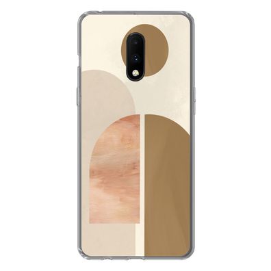 Hülle für OnePlus 7 - Rosa - Braun - Design - Silikone