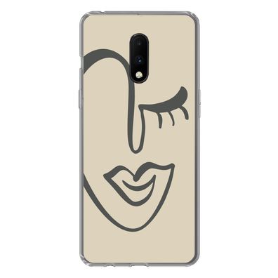 Hülle für OnePlus 7 - Frau - Gesicht - Kunst - Silikone