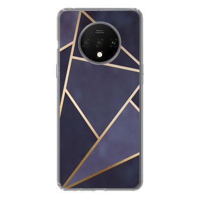 Hülle für OnePlus 7T - Marmor - Blau - Collage - Silikone