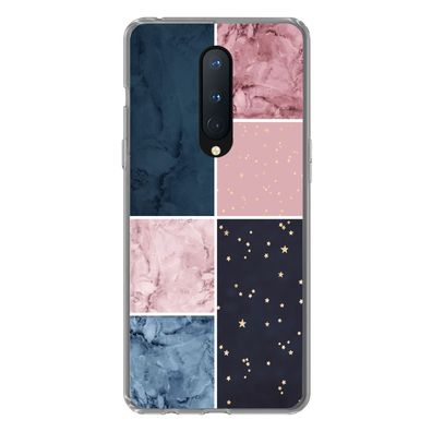 Hülle für OnePlus 8 - Marmor - Rosa - Blau - Silikone