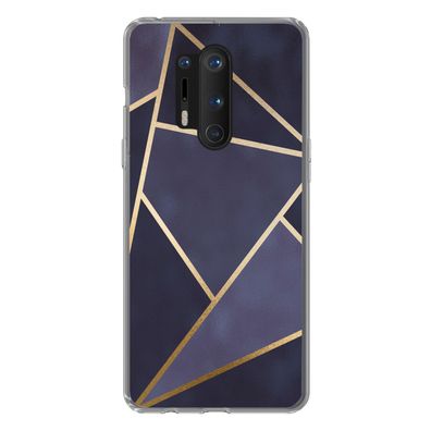 Hülle für OnePlus 8 Pro - Marmor - Blau - Collage - Silikone