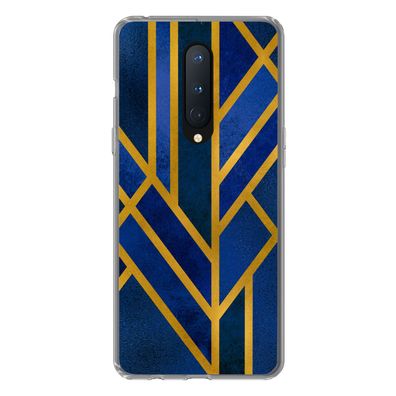 Hülle für OnePlus 8 - Gold - Blau - Luxus - Silikone