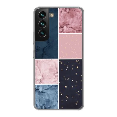 Hülle für Samsung Galaxy S22 - Marmor - Rosa - Blau - Silikone