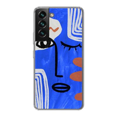 Hülle für Samsung Galaxy S22 - Gesicht - Blau - Abstrakt - Silikone