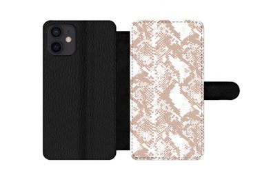 Hülle für iPhone 12 Mini - Schlangendruck - Formen - Pastell - Flipcase