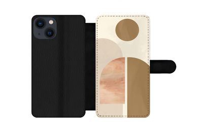 Hülle für iPhone 13 - Rosa - Braun - Design - Flipcase