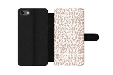 Hülle für iPhone 7 - Tiermuster - Rosa - Schlange - Flipcase