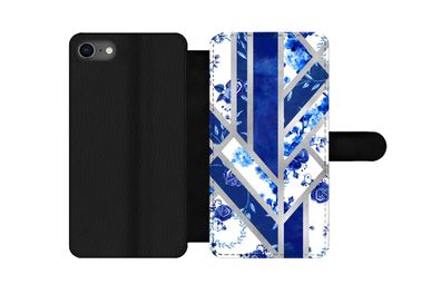 Hülle für iPhone 7 - Delfter Blau - Design - Luxus - Flipcase