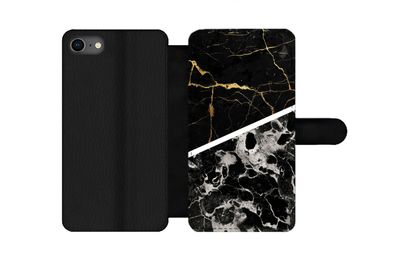 Hülle für iPhone 7 - Marmor - Gold - Luxus - Flipcase