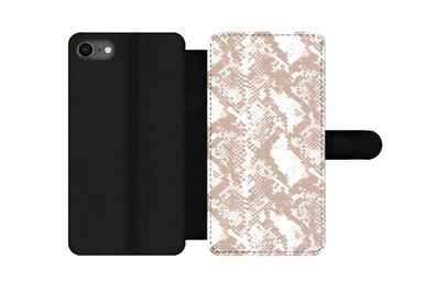 Hülle für iPhone 7 - Schlangendruck - Formen - Pastell - Flipcase