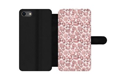 Hülle für iPhone 8 - Pantherdruck - Rosa - Pastell - Luxus - Flipcase
