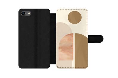 Hülle für iPhone 8 - Rosa - Braun - Design - Flipcase