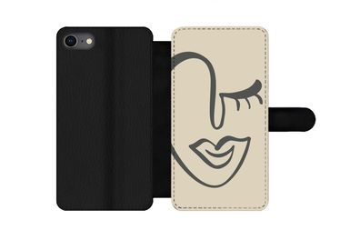 Hülle für iPhone 8 - Frau - Gesicht - Kunst - Flipcase