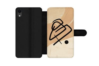 Hülle für iPhone XR - Schwarz - Design - Braun - Flipcase