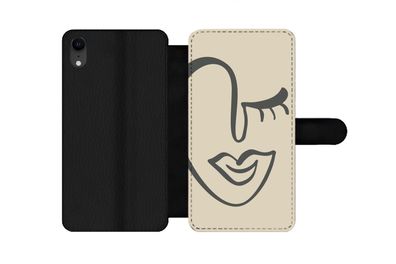 Hülle für iPhone XR - Frau - Gesicht - Kunst - Flipcase