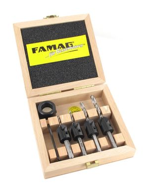 FAMAG 3572.504 FAMAG Bohrer-Senker-Bit, Ø 3, 4, 5, 6 mm, Bithalter + Tiefenstellring