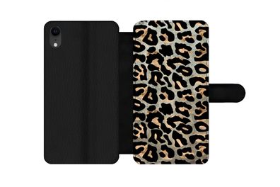 Hülle für iPhone XR - Tiermuster - Panther - Braun - Flipcase