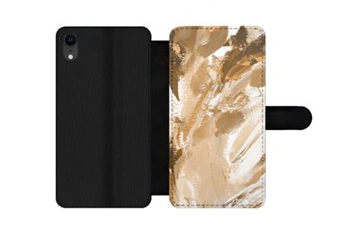 Hülle für iPhone XR - Farbe - Gold - Beige - Flipcase
