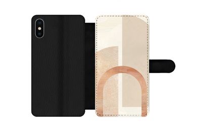 Hülle für iPhone XS - Marmor - Muster - Rosa - Flipcase