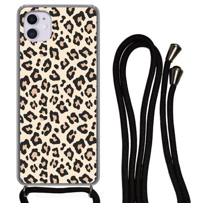 Hülle für iPhone 11 - Weiß - Rosa - Leopardenmuster - Silikone