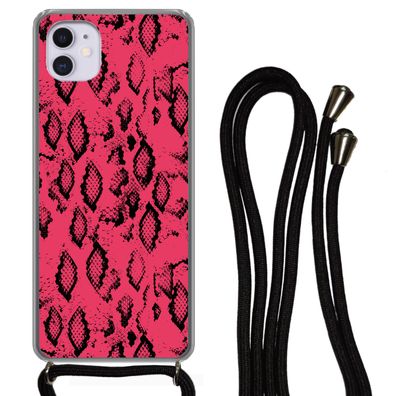 Hülle für iPhone 11 - Tiermuster - Schlangenhaut - Rosa - Silikone