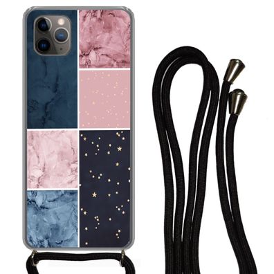 Hülle für iPhone 11 Pro Max - Marmor - Rosa - Blau - Silikone