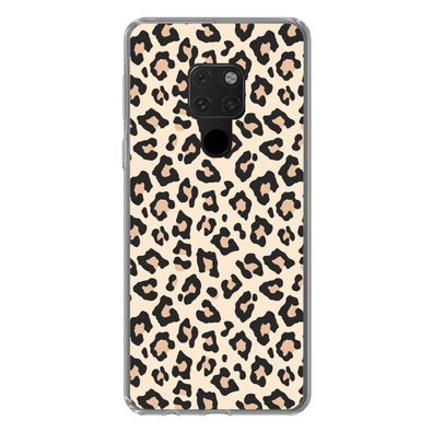 Hülle für Huawei Mate 20 - Weiß - Rosa - Leopardenmuster - Silikone