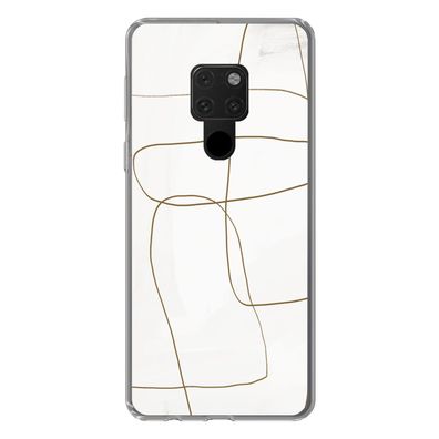 Hülle für Huawei Mate 20 - Kunst - Braun - Weiß - Abstrakt - Silikone