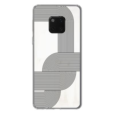 Hülle für Huawei Mate 20 Pro - Kunst - Schwarz - Weiß - Linie - Silikone