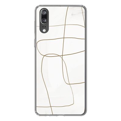 Hülle für Huawei P20 - Kunst - Braun - Weiß - Abstrakt - Silikone
