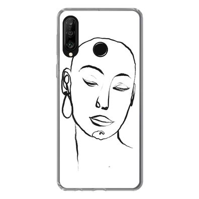 Hülle für Huawei P30 Lite - Frau - Gesicht - Porträt - Silikone