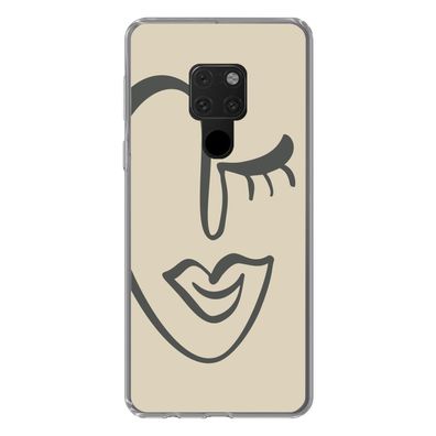 Hülle für Huawei P40 Lite - Frau - Gesicht - Kunst - Silikone