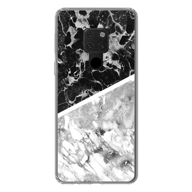 Hülle für Huawei Mate 20 - Marmor - Schwarz - Weiß - Luxus - Silikone