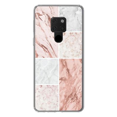 Hülle für Huawei Mate 20 - Marmor - Weiß - Rosa - Silikone