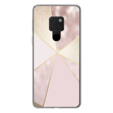 Hülle für Huawei Mate 20 - Marmor - Rosa - Gold - Chic - Silikone