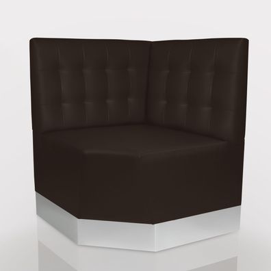 Chicago Gastro ECK Bank 0,78x110cm | Dunkelbraun | Chesterfield | Hoch Bank Bistro S