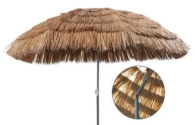 Runder Hawaii Sonnenschirm Gartenschirm Schirm Sonnenschutz Braun Ø1,6m knickbar
