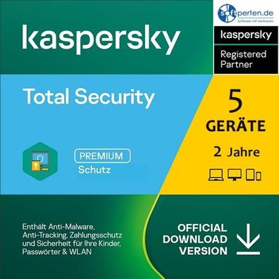 Kaspersky Total Security 2022 - 5 Geräte - 2 Jahre, Download