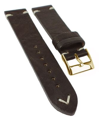 Parma Uhrenband | Leder dunkelbraun mit Naht | Handmade in Italy 33668